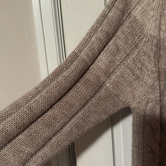 Weatherproof Vintage Men's Large Cable Knit Beige 1/4 Button Pullover Sweater - Picture 5 of 11